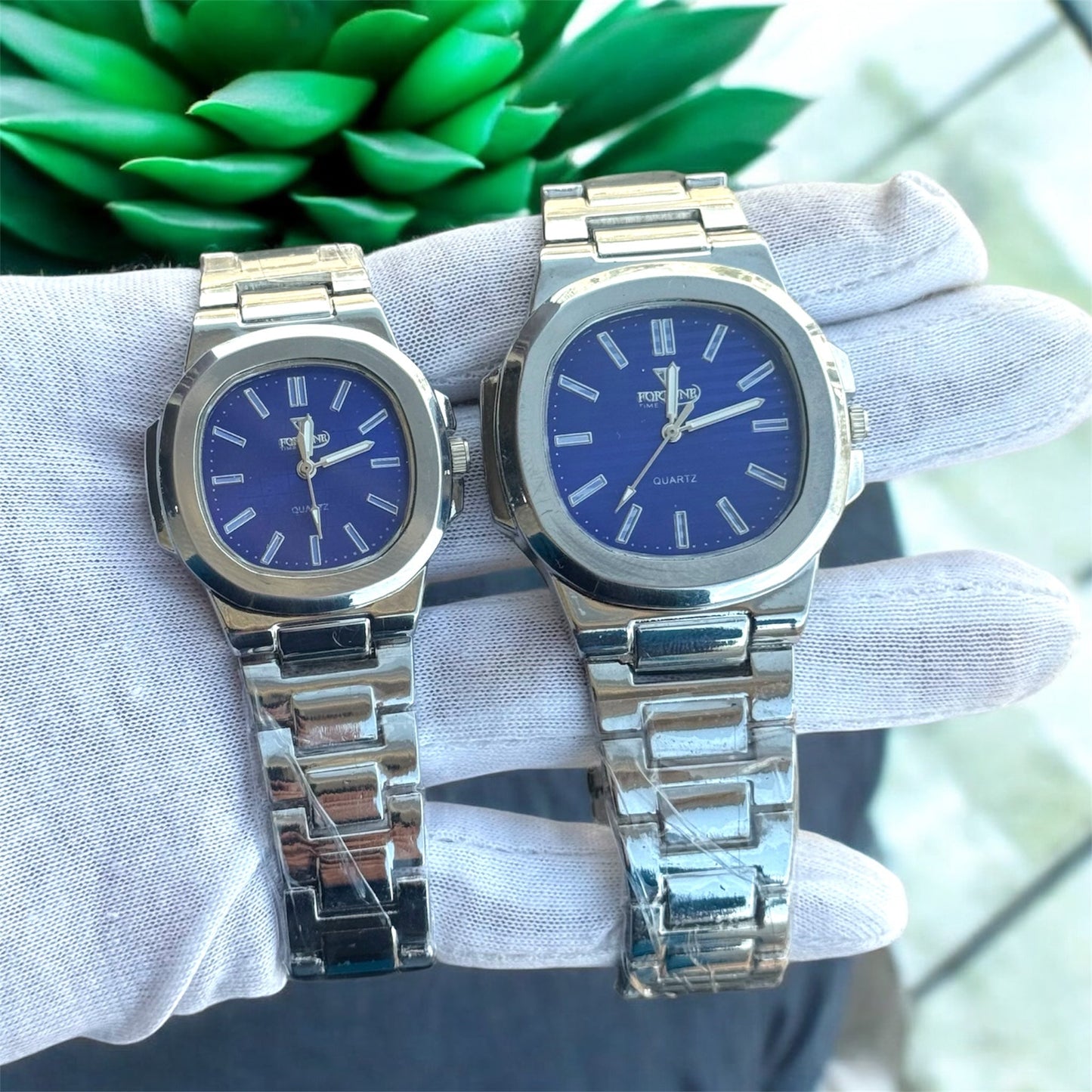Premium PTK Desing Couple Watch Metallic Black colour
