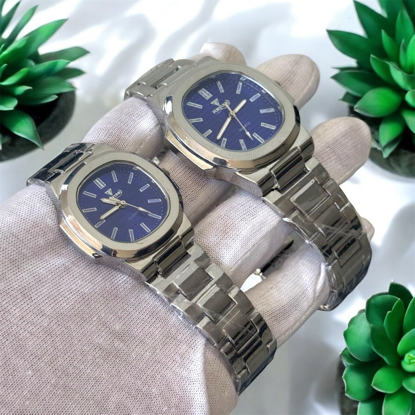 Premium PTK Desing Couple Watch Metallic Black colour
