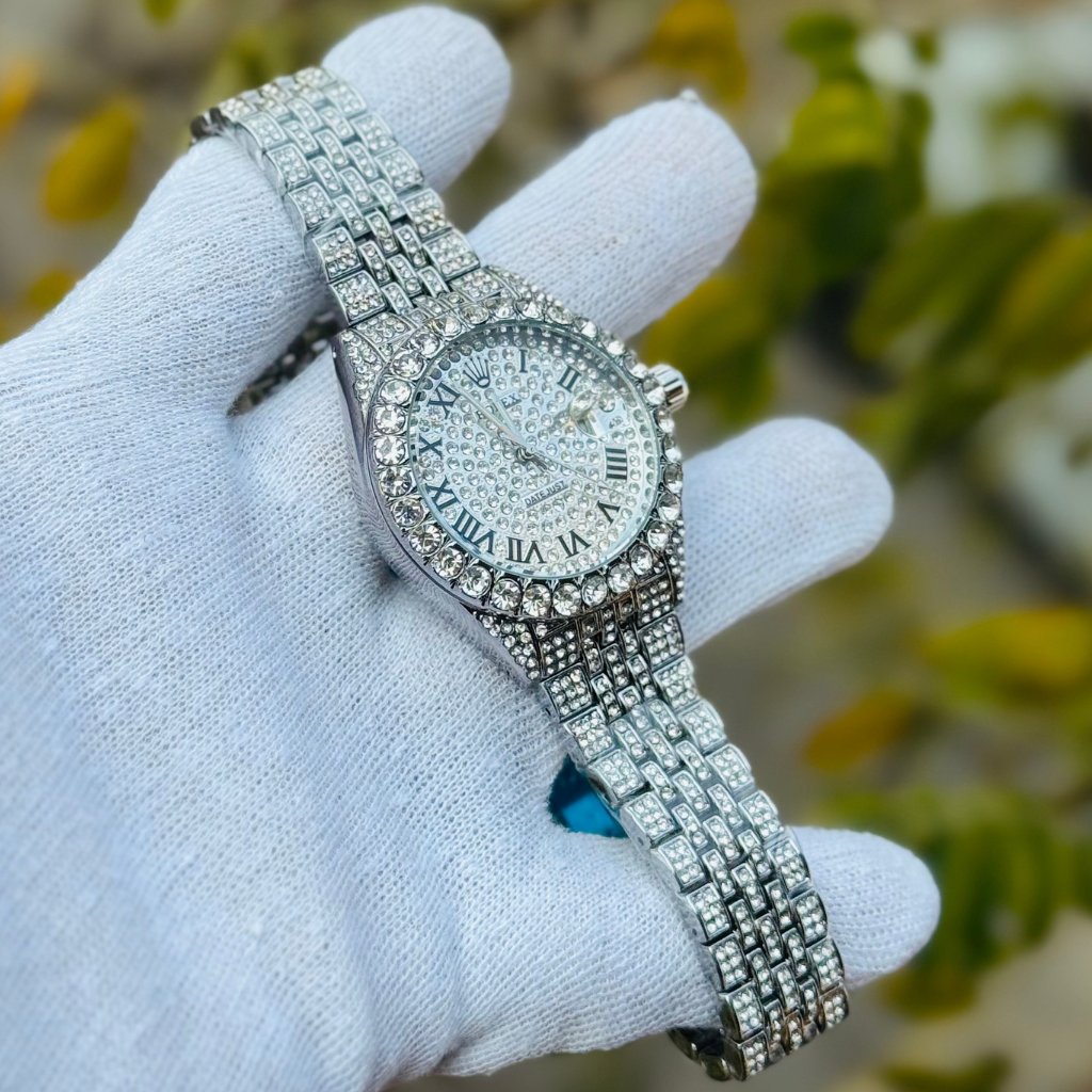 RLX Luxury Iced Out Watch Date Just With Master Lock