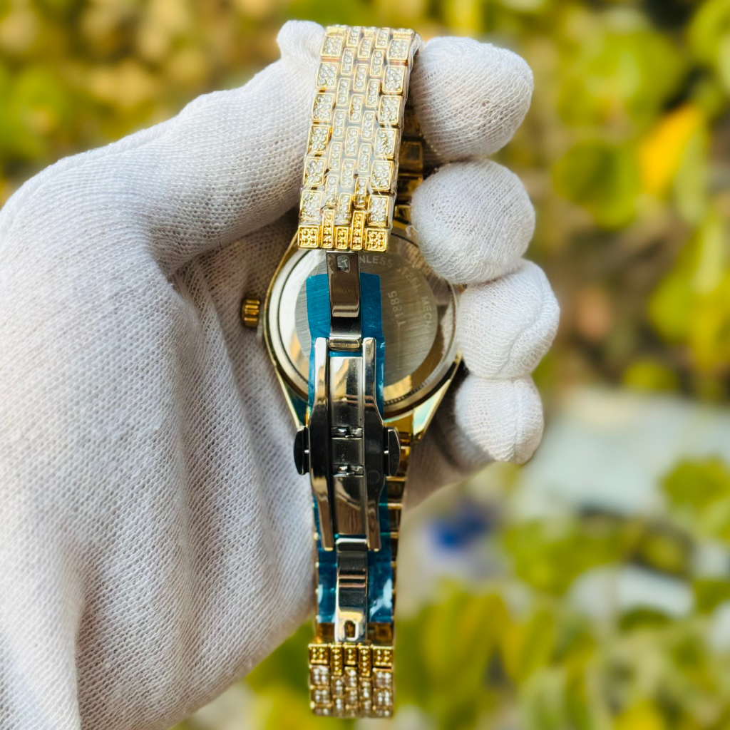 RLX Luxury Iced Out Watch Date Just With Master Lock
