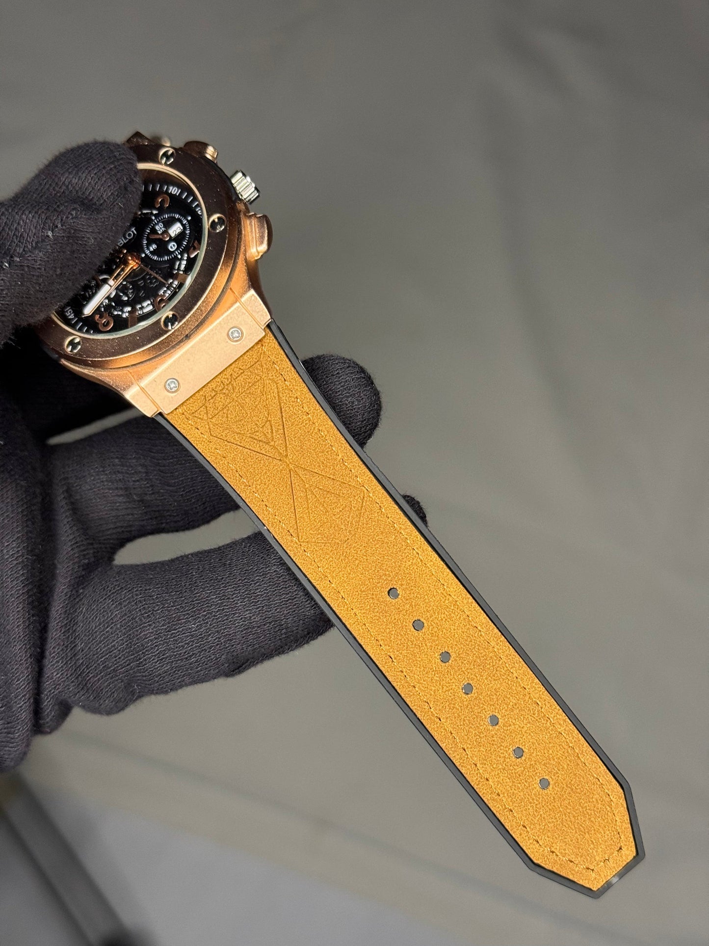 Black Silver Hub Silicone Strap Watch