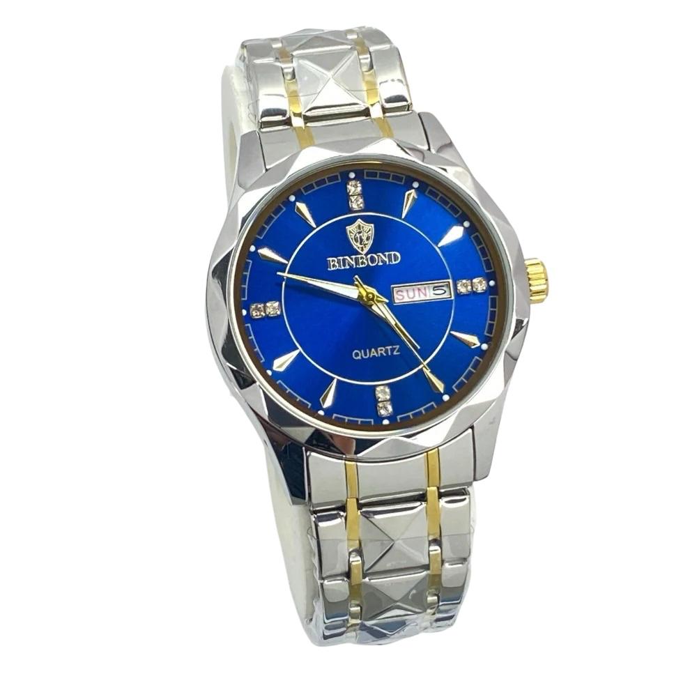 Analog Time Luxury Stainless Steel Watch For Men with Date & Day Display