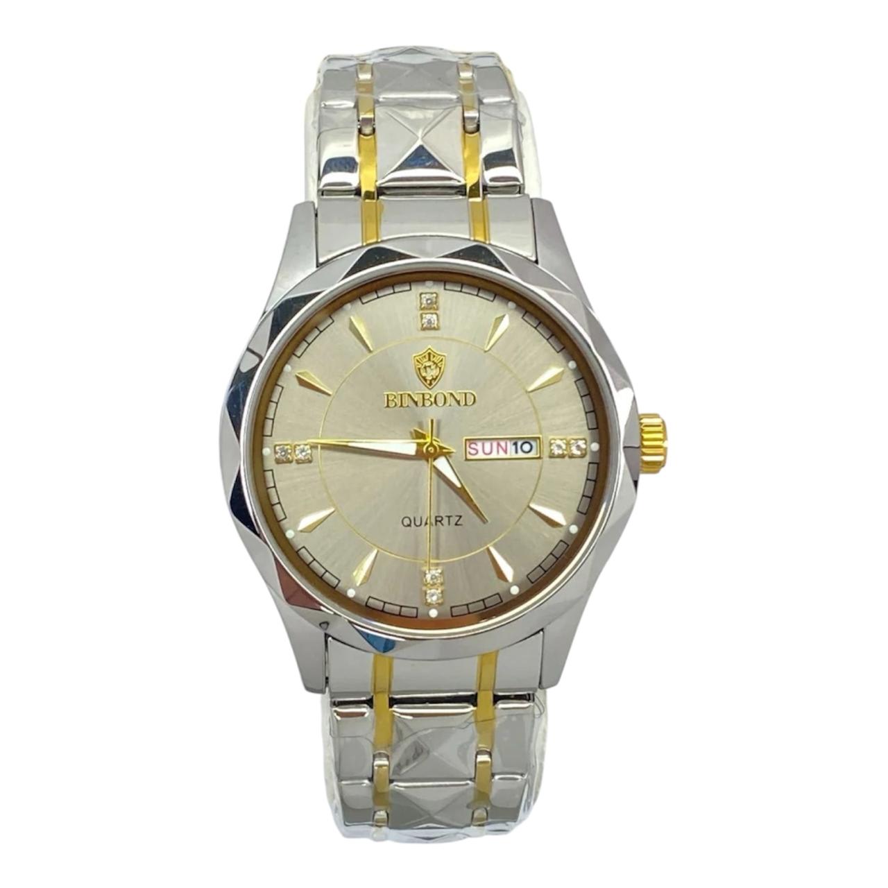 Analog Time Luxury Stainless Steel Watch For Men with Date & Day Display