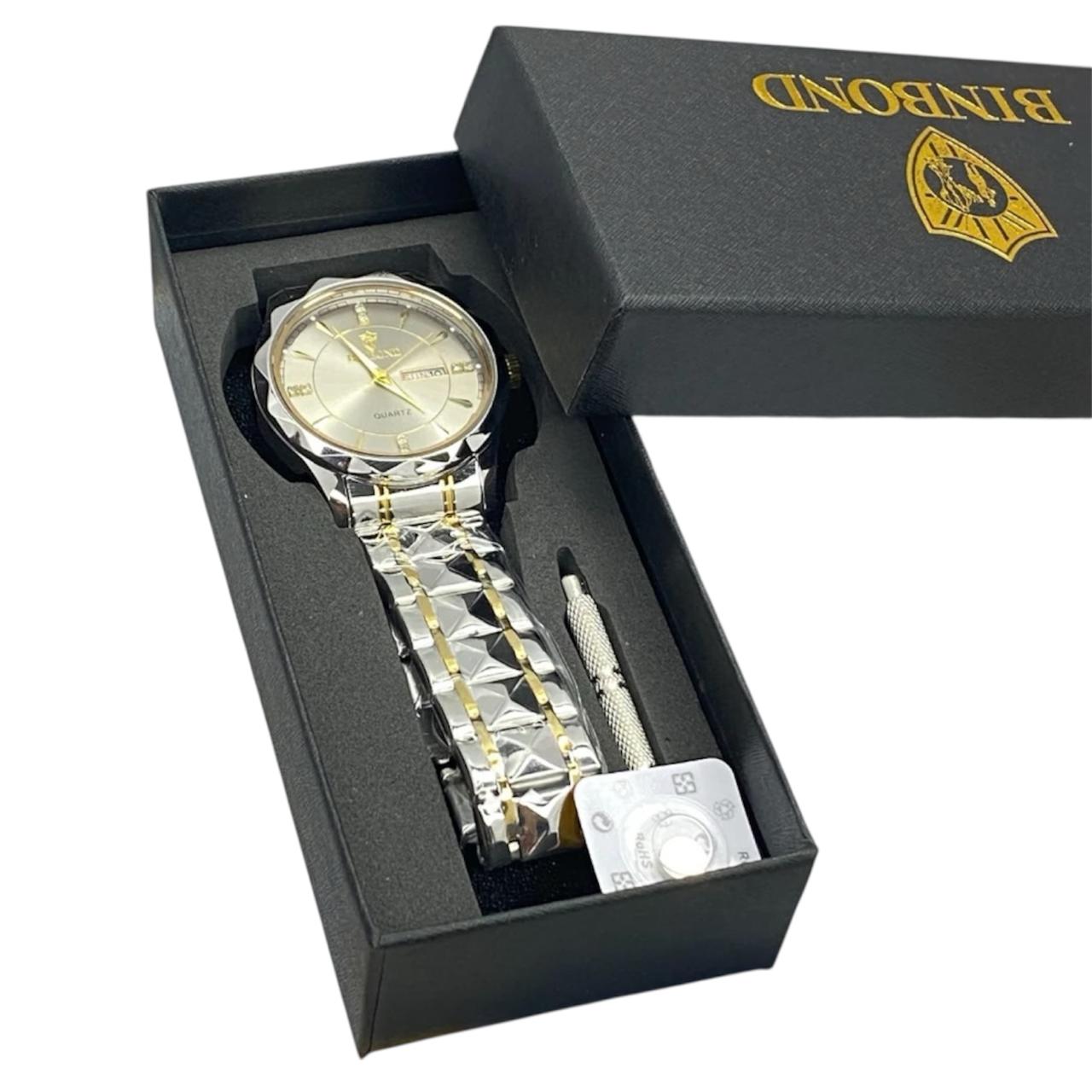 Analog Time Luxury Stainless Steel Watch For Men with Date & Day Display