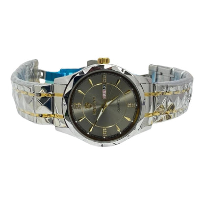 Analog Time Luxury Stainless Steel Watch For Men with Date & Day Display