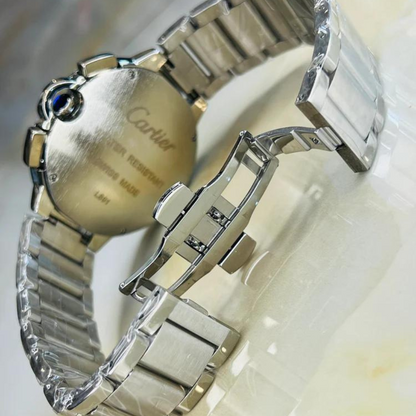 The Stainless Black Crystal Dial Watch